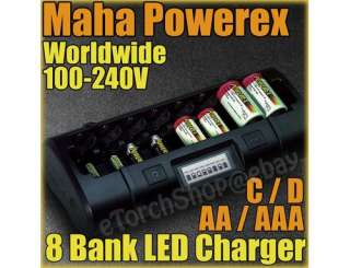 Maha PowerEx MH C808M 8 Cell LED Charger AA AAA C D  