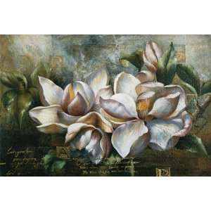  Meng 39.5W by 27.5H  Dawning Magnolias CANVAS Edge #1 