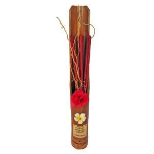 Aromatic Incense in Open Bamboo Tube, Pink Colored Sandalwood Scented 