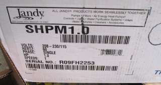 JANDY STEALTH SHPM1.0 1 HP POOL PUMP HIGH HEAD 208 230V/115V  