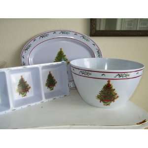   Xmas Party Set Bowl Platter Plate Large 4884 