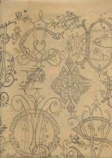 EXCEPTIONAL MONOGRAMS PATTERN SHEET 1900  50 MONOGRAMS  