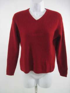 DANIEL BISHOP Red Cashmere Ribbed Sweater Sz L  