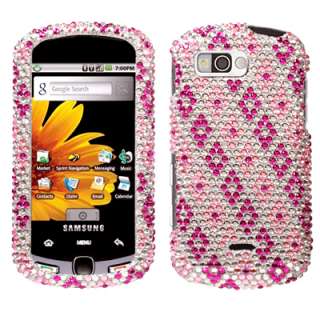 BLING Hard Cover Case FOR Samsung MOMENT Sprint PLAID R  