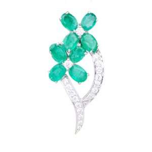  ANYA Emerald & Zircon Studded Earring in Sterling Silver 