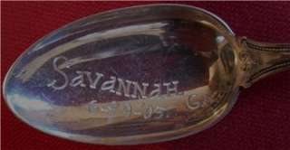 Savannah GA Sterling Silver Souvenir Spoon  