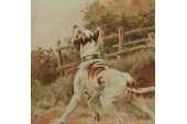 Victorian Antique Gun Hunting Dog Sporting Painting  