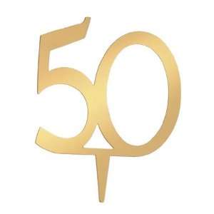  Gold 50th Anniversary or Birthday Cake Topper: Home 