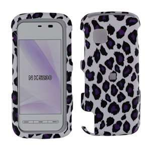  NOKIA 5230 NURON: Purple Leopard Phone Protector Cover 