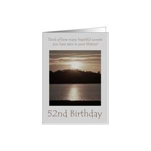  52nd birthday, sunset over water Card: Toys & Games