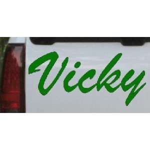 Vicky Car Window Wall Laptop Decal Sticker    Dark Green 44in X 20.5in