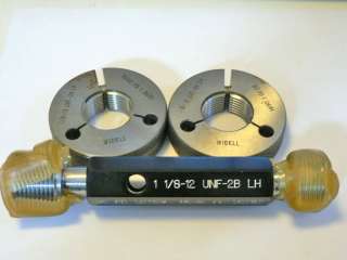 WIDELL Thread Gage Ring & Plug Set 1 1/8 12 UNF 2 LH  