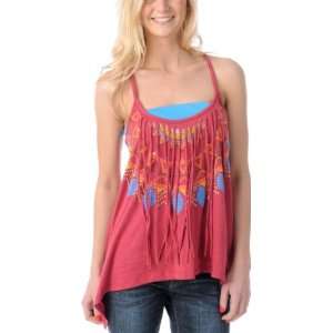  Bitter Sweet Red Fringe Tank with Bandeau Sports 
