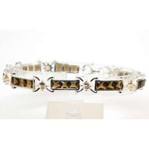  925 Silver Smokey Quartz Fancy Bracelet by TOC: Jewelry