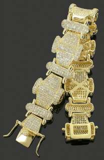 Inch Mens Heavy Gold Plated Micro Pave Iced Out CZ Hip Hop Fake 