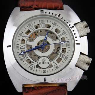 SPECIAL DEGIGN STAINLESS STEEL CASE HOLLOW MEN AUTOMATIC WRIST WATCH 