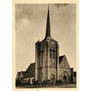  1927 French Village Church Eglise Auxerre Hurlimann 