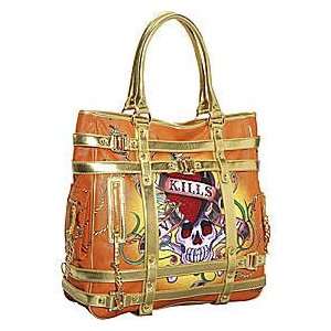  Ed Hardy Marie claude Large Tote  Lime Green: Everything 