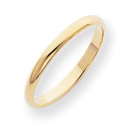14K 585 Solid Yellow Gold Half Round Womens Wedding Band Size 4 7 