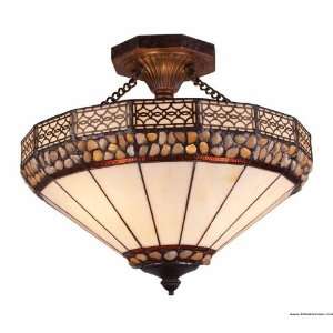 Landmark Lighting 70075 3 Three Light Bowl Semi Flush Mount Burnished 