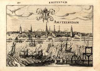 Antique Print AMSTERDAM NETHERLANDS Guicciardini 1613  