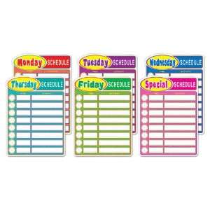  Scholastic : Daily Schedule Charts, 6 Pieces, 17 1/2 x 23 