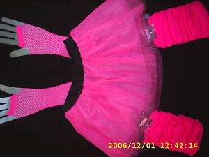 neon tu tu,leg warmers and fishnet gloves set.tutus  