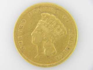 1855 $3 Indian Princess Head VF/XF /C 665  