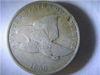 1858 Flying Eagle Penny FINE condition Error Cent coin  