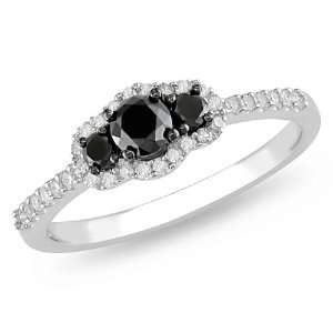   CT TDW Black and White Diamond Fashion Ring (G H, I2 I3): Jewelry
