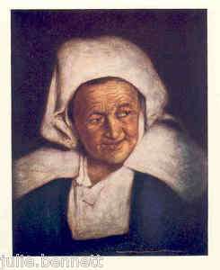 France Brittany Portrait of an old woman. Vintage Print.1912.  