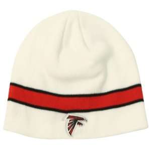   Falcons Band Stripe Winter Knit Beanie   White: Sports & Outdoors