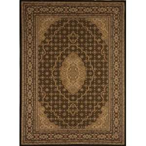   Black Traditional Medallion 92 x 125 Rug (8690)