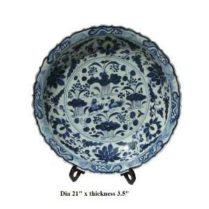  Chinese Blue White Porcelain Flower Plate Ass729: Home 