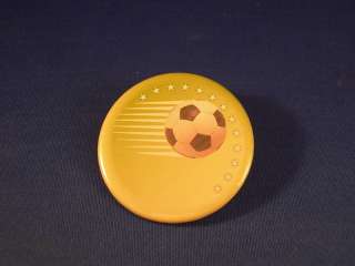 SOCCER BUTTON pin ball sports pinback pin badge 2 1/4  