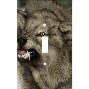  Growling Wolf Decorative Switchplate Cover: Home 
