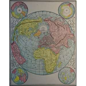  Cram Map of the World   Polar (1893): Office Products