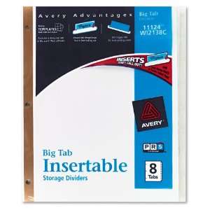  Worksaver Big Tab White Paper Dividers, Double Gold Edge 