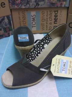 New TOMS Ash Grey Wedges Size 5.5 6 6.5 8 8.5 9 100% Authentic MSRP $ 