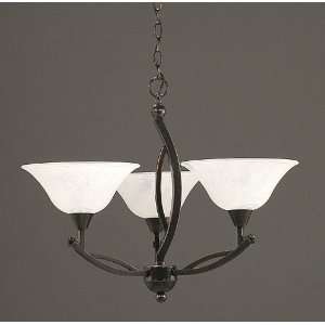  Mini Chandelier w 10 in. White Marble Glass