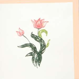 HANCRAFTED RENAISSANCE QUILLING CARD  6x6 LOTUS FLOWER  