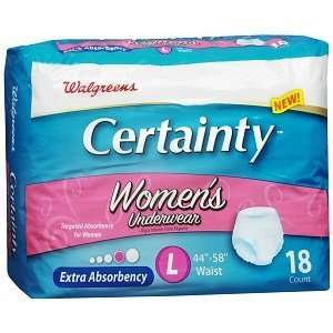  Walgreens Certainty Womens Underwear, Extra Absorbency 
