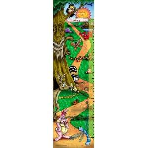   Canvas Growth Chart Cartoon Forest Animals Playing