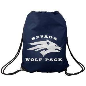  Nevada Wolf Pack Navy Blue Nylon Drawstring Backpack 