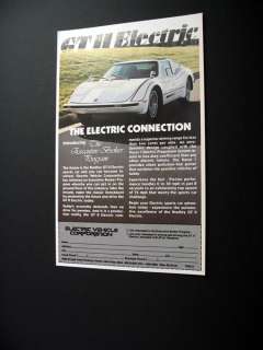 Bradley GT II Electric Sports Car 1982 print Ad  