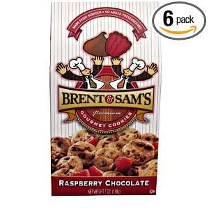 Brent & Sams Chocolate Chip Cookies, Raspberry, 7 Ounce (Pack of 6 
