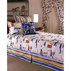   Nautical Red Blue Yellow Full Bedding Bed in a Bag Comforter Set: Home