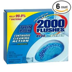 2000 Flushes 208082 Blue Plus Bleach Antibacterial Automatic Toilet 