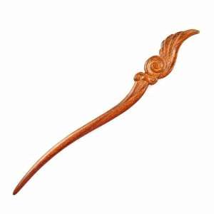   Handmade Carved Wood Hair Stick Wing of Angel 6.9 Mahogany Rosewood
