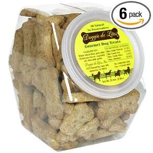 Doggie de Lites Gourmet Dog Treats, Parmesan, 32 Ounce Jars (Pack of 6 